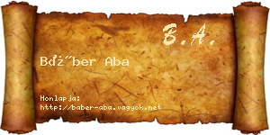 Báber Aba névjegykártya